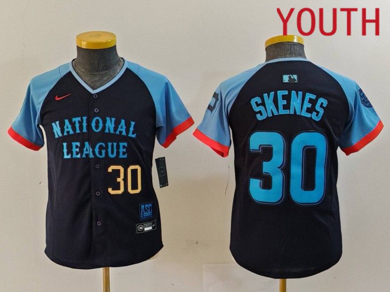Youth Pittsburgh Pirates #30 Skenes Blue All star 2024 Nike MLB Jersey style 4->youth mlb jersey->Youth Jersey